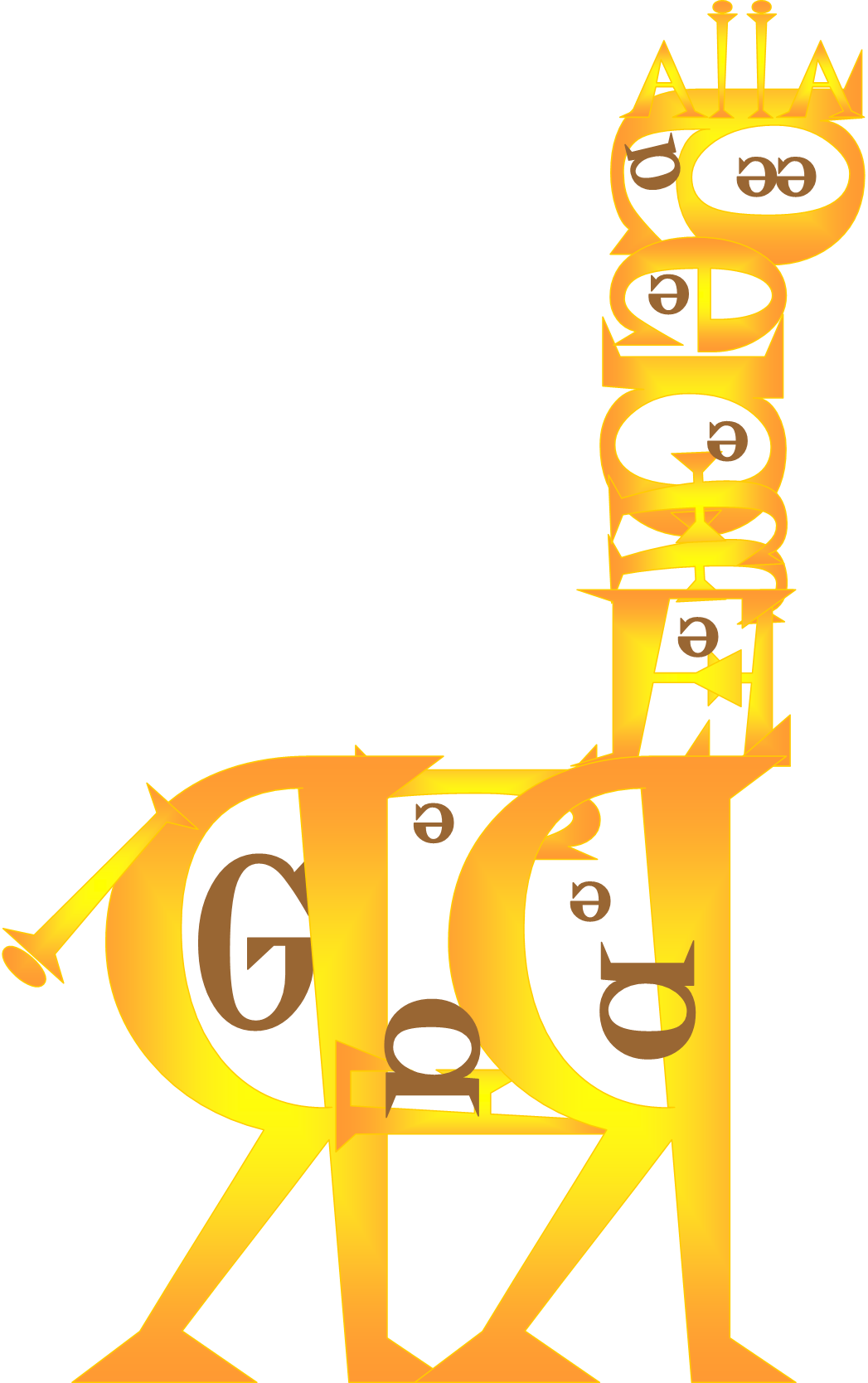 Category - - Animals Made Out Of Letters Fonts Clipart (1047x1668), Png Download