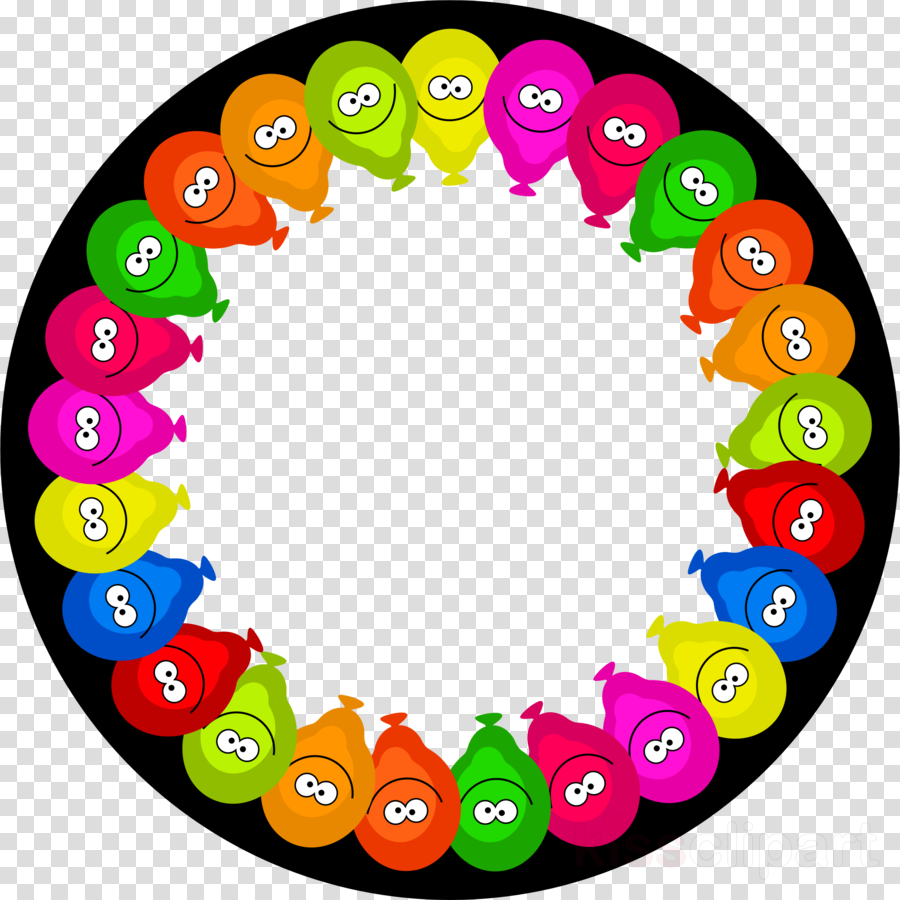Birthday Round Border Clipart Birthday Balloon Clip - Round Birthday Frame Png Transparent Png (900x900), Png Download