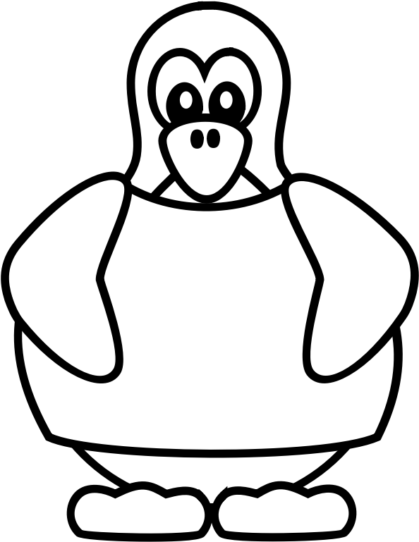 Penguin With A Shirt - Coloring Book Clipart (800x800), Png Download