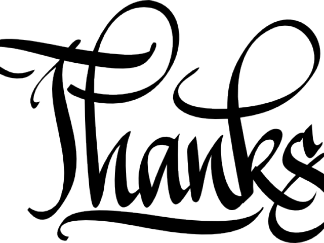 Calligraphy Thanks Clipart (640x480), Png Download