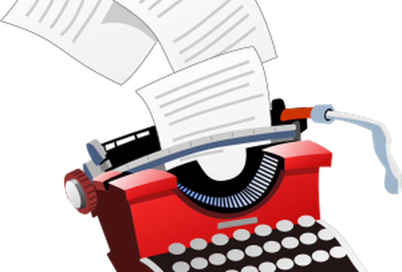 Red Typewriter Transparent Clipart (1280x868), Png Download