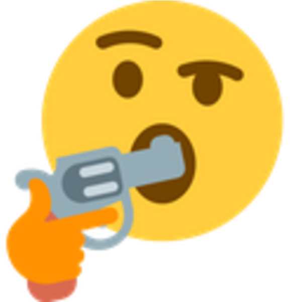 Thinking Emoji Gun In Mouth Clipart (600x600), Png Download