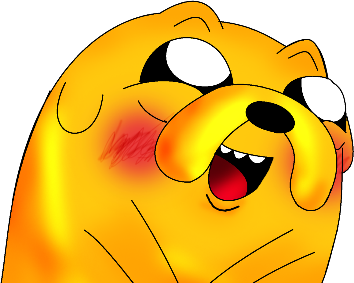 Thanks - - Jake Adventure Time Blushing Clipart (1600x961), Png Download