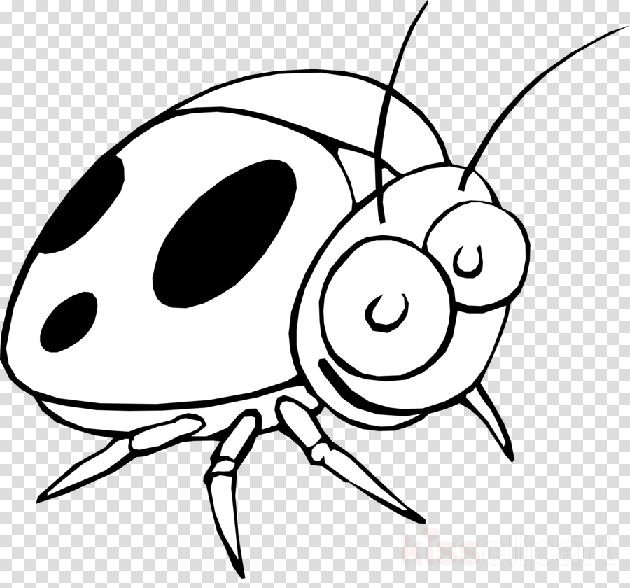 Download Ladybug Cartoon Black And White Clipart Little - Orange Bugs Cartoon - Png Download (900x840), Png Download