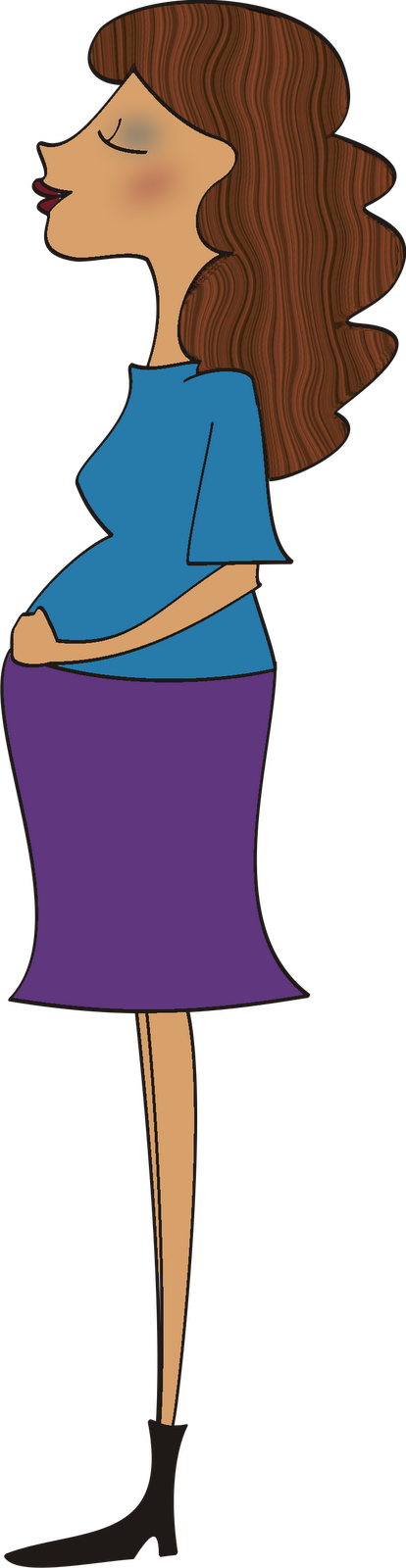 Bebê & Gestante - Pregnancy Clipart (414x1600), Png Download