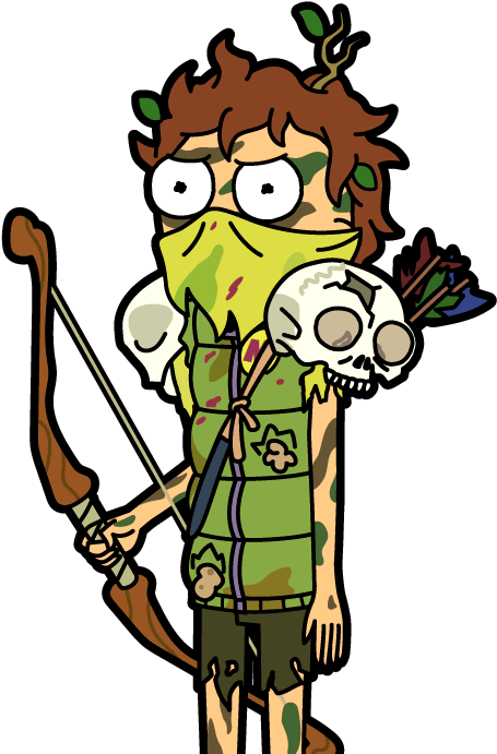 Wild Man Morty Pocketmortys Net Survivor - Wild Man Morty Clipart (469x702), Png Download