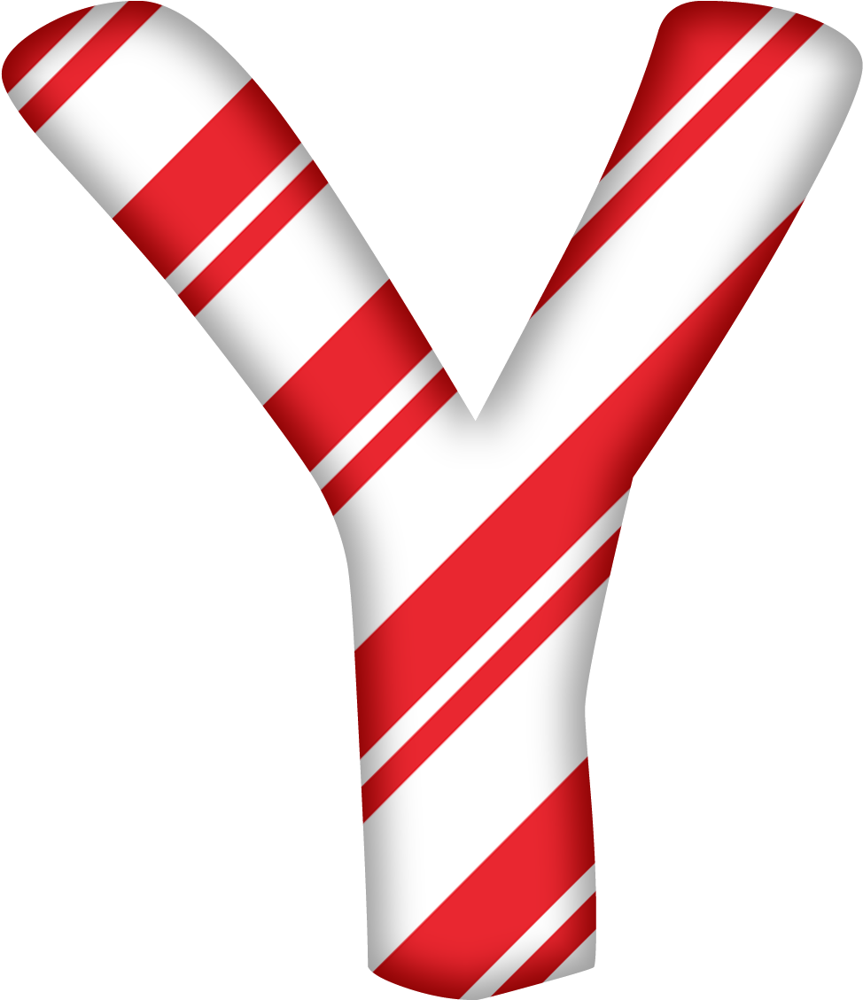 Letter Alphabet Santa Claus Christmas D - Candy Cane Letter Y Clipart (1200x1200), Png Download