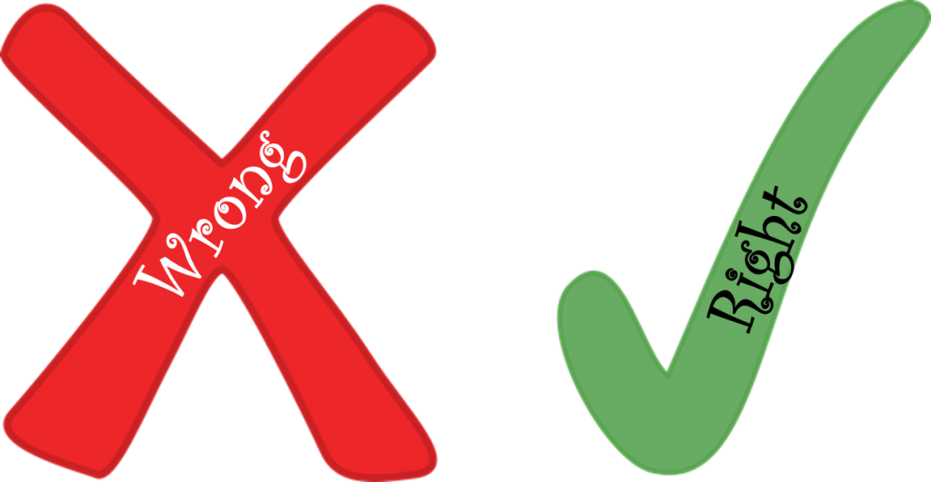 Visit - Right Wrong Clipart (825x428), Png Download