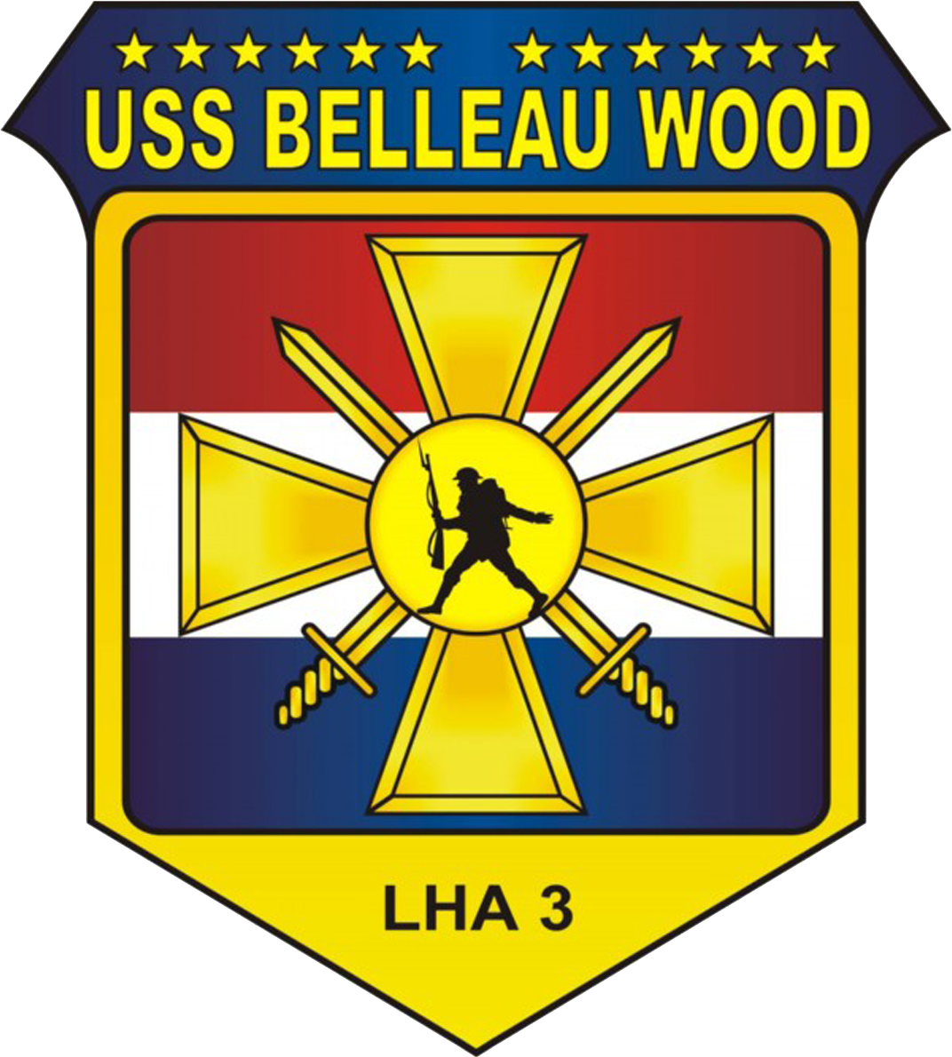 Uss Belleau Wood Coa - Uss Belleau Wood Lha 3 1992 Clipart (1072x1190), Png Download