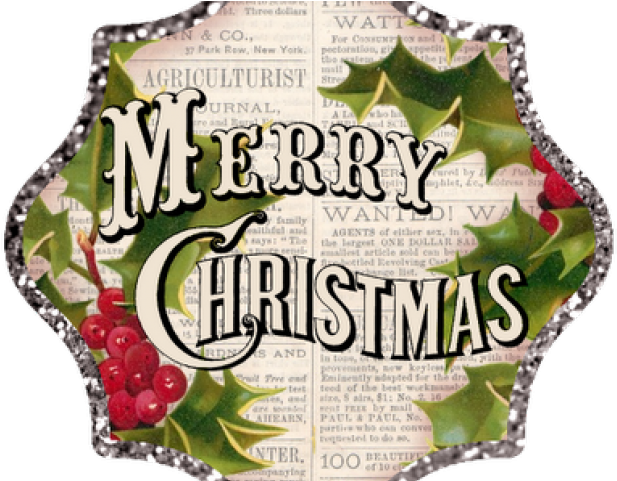Newspaper Clipart Christmas - Merry Christmas Clipart Vintage - Png Download (640x480), Png Download
