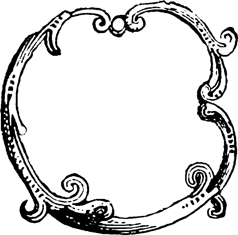 Digital Decorative Circle Frame Image Downloads - Black Design Circle Frame Clipart (948x866), Png Download