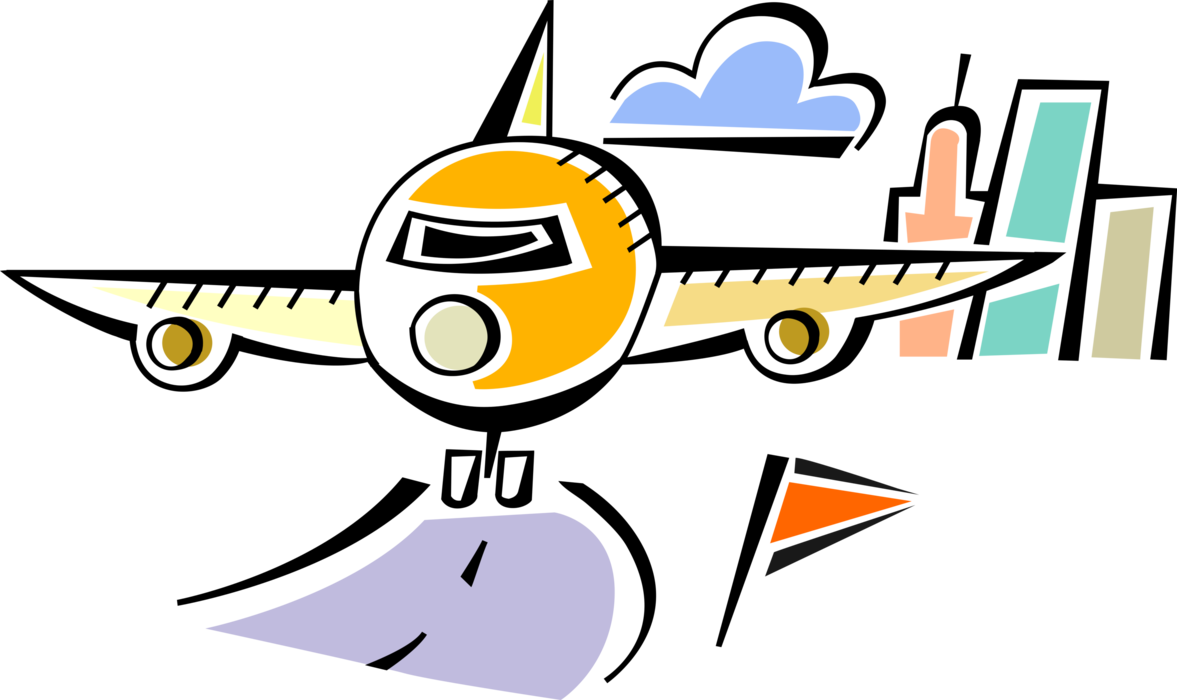 Vector Illustration Of Commercial Airline Passenger Clipart (1177x700), Png Download