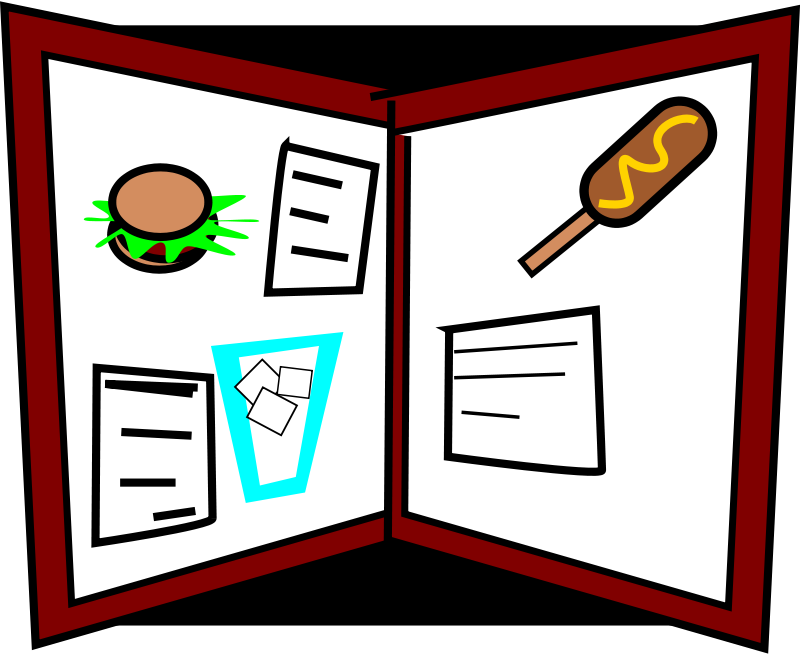 Get Notified Of Exclusive Freebies - Clip Art Menu - Png Download (800x655), Png Download