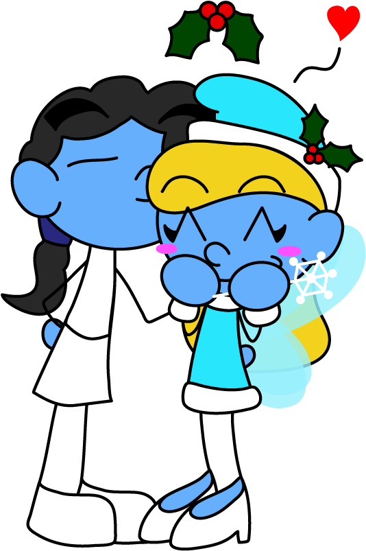 Glovey Smurfette Mistletoe By Bluehecate - Santa Claus Clipart (537x813), Png Download
