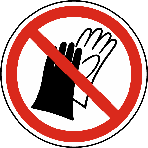 Do Not Wear Gloves Label - Do Not Use Gloves Clipart (600x600), Png Download
