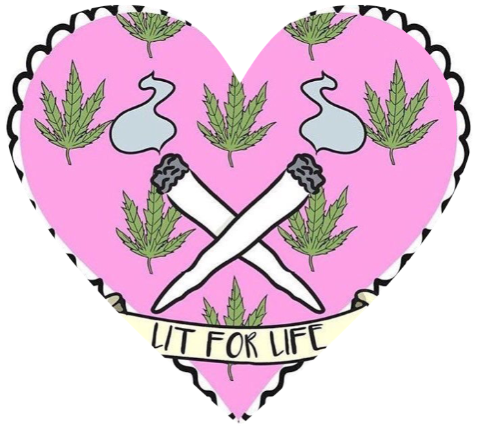Heart Lit Ganja Smoke Freetoedit - Cannabis Clipart (697x627), Png Download