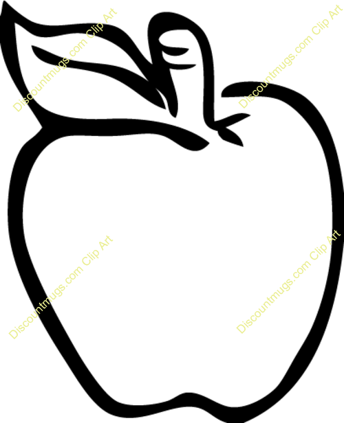 Cartoon Apple Outline Clipart Cartoon Clip Art - Apple Cartoon Colorless - Png Download (500x616), Png Download