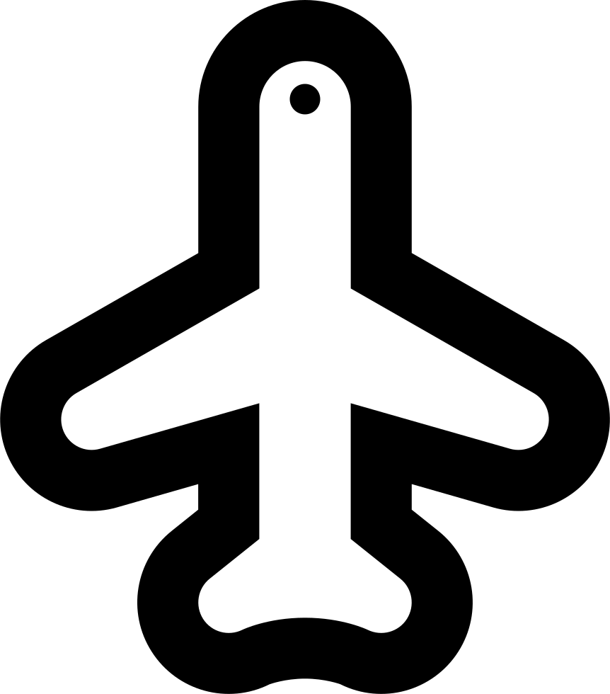 Plane-outline Comments - Airplane Clipart (862x980), Png Download