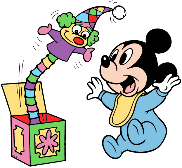 Baby Mickey's Wind-up Clown - Infant Clipart (623x576), Png Download