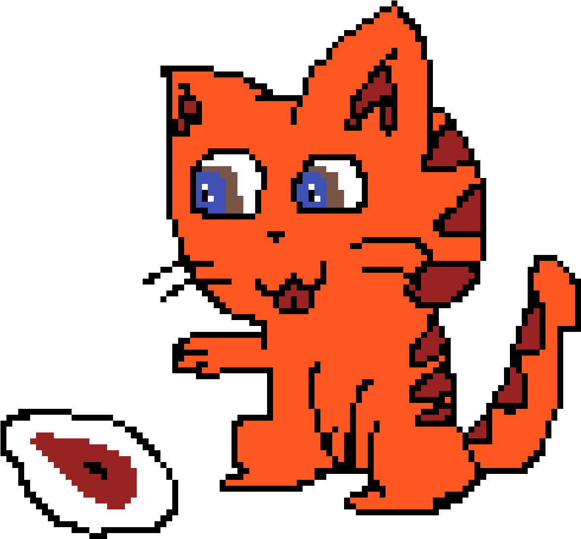 Tiger Striped Cat With Steak - Cartoon Clipart (1200x1200), Png Download