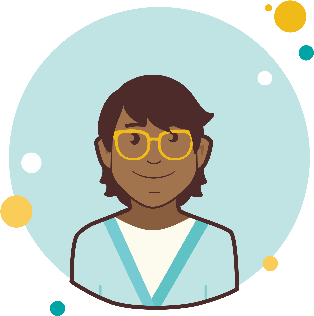 Man With Yellow Glasses In Blue Shirt Icon - Yellow Clipart (1600x1600), Png Download