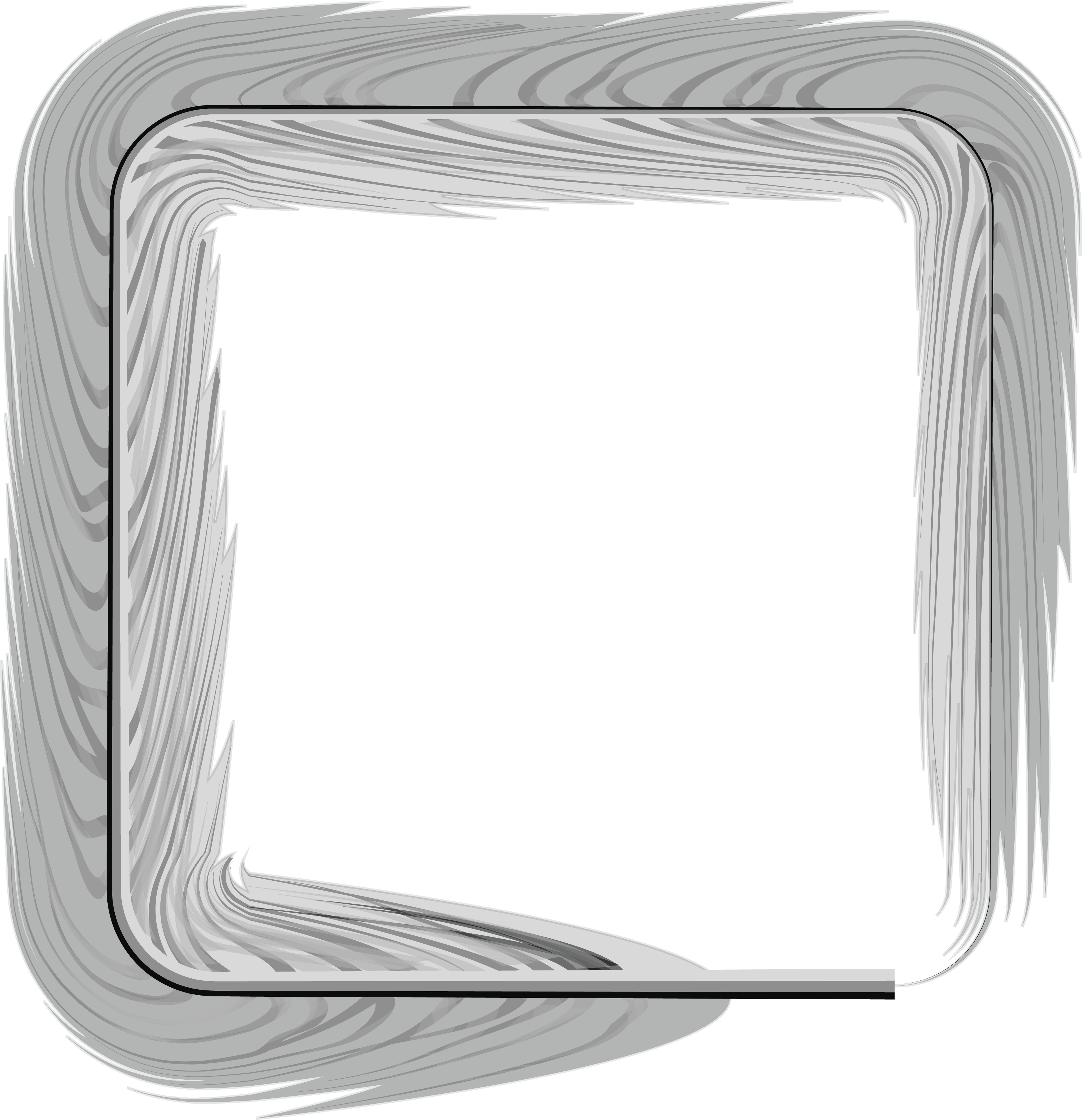 Free Clipart Of A Grayscale Square Feather Frame - Frame Feather - Png Download (4000x4141), Png Download