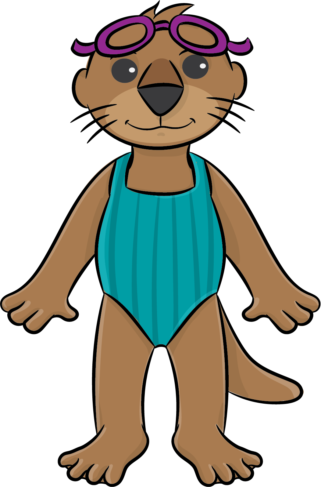 Otter Baby Iii - Little Otter Swim School Clipart (1053x1595), Png Download