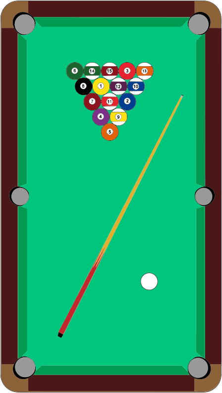 Pool Table Up View Clipart (448x790), Png Download