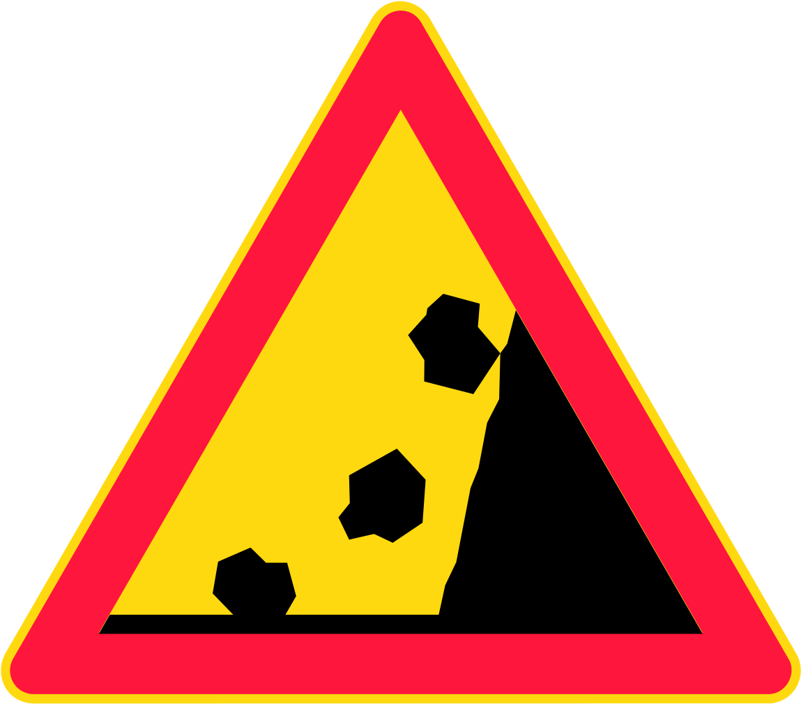 Finland Road Sign - ป้าย ระวัง หิน ร่วง Clipart (1152x1024), Png Download