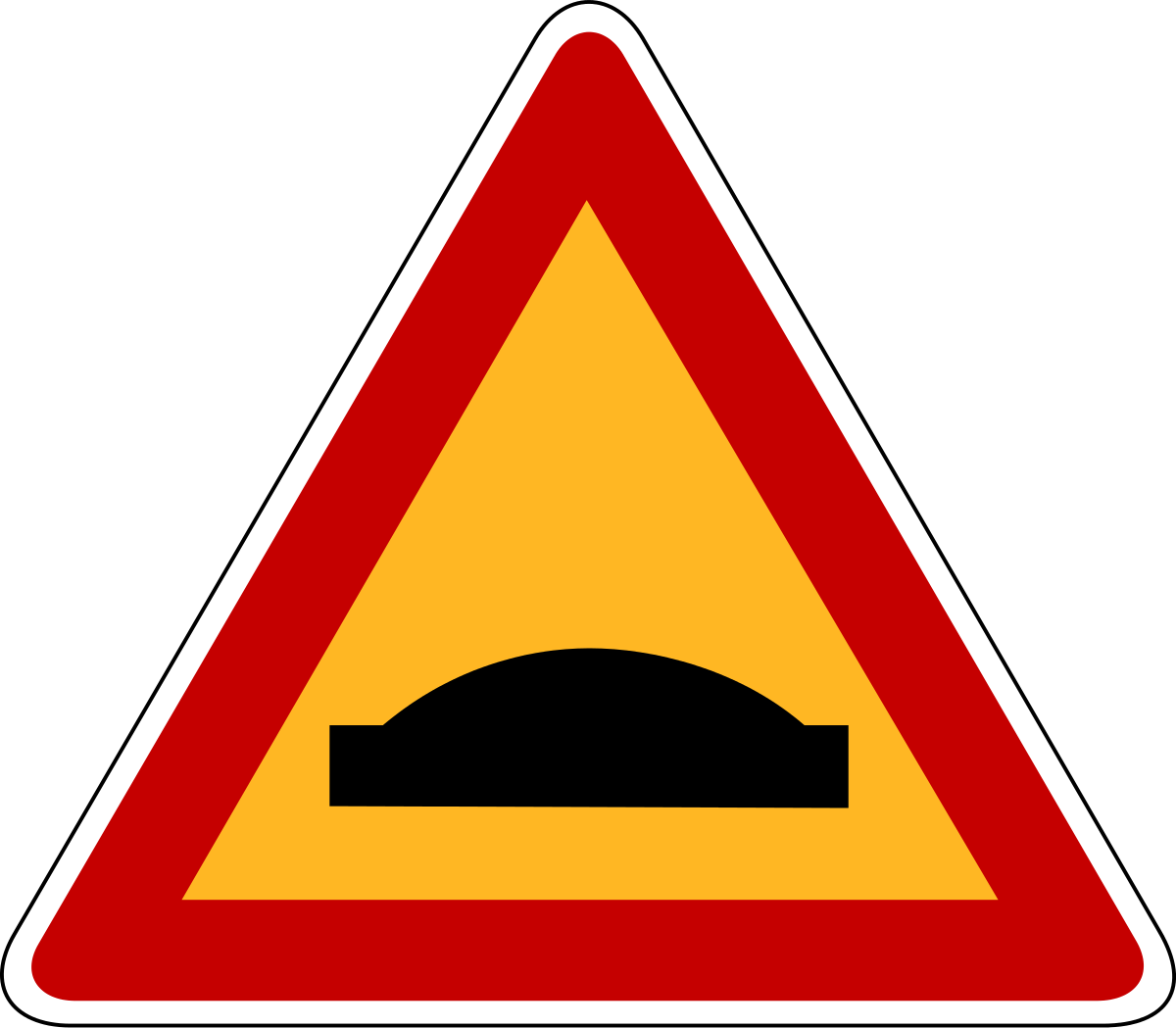 Speed Humps Sign Clipart (1200x1049), Png Download