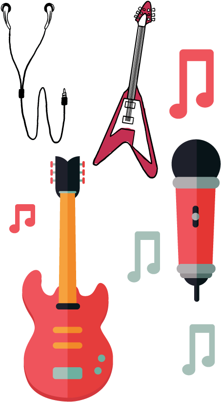 Guitar Clipart Microphone - Music - Png Download (595x842), Png Download
