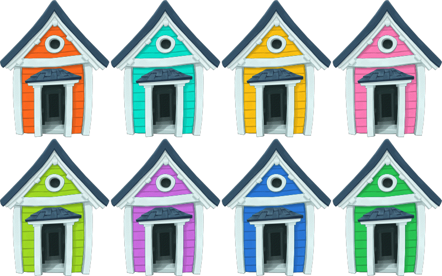Seaside House Sf House Level 1 Colors - House Clipart (861x539), Png Download