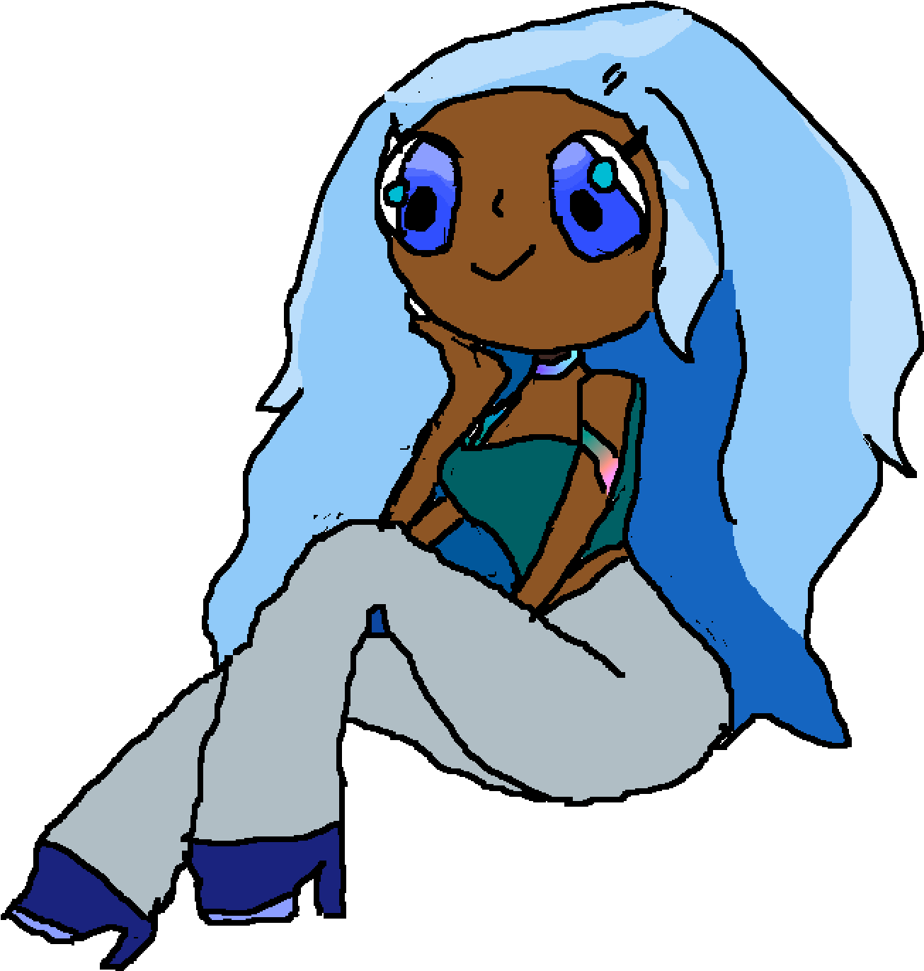 Cool As The Ocean Girl - Cartoon Clipart (1400x1400), Png Download