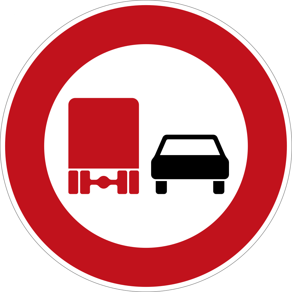 Trucks May Not Pass - No Overtaking For Lorries Clipart (600x600), Png Download