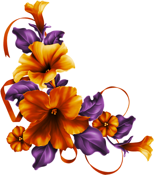 Etiquetas, Disenos De Unas, Capas, Marco De Flor, Floral, - Purple And Blue Flower Border Clipart (531x600), Png Download