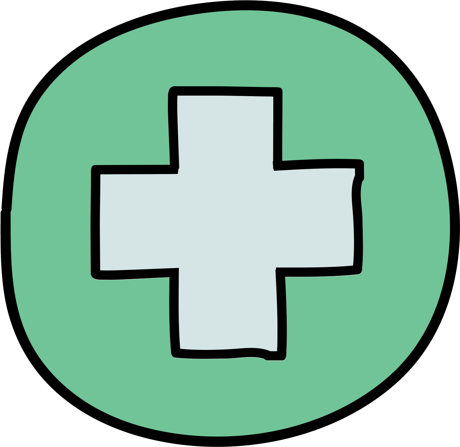 The Icon Shows A Box With A Cross Prominently Shown - Handshake Clipart - Png Download (1600x1600), Png Download