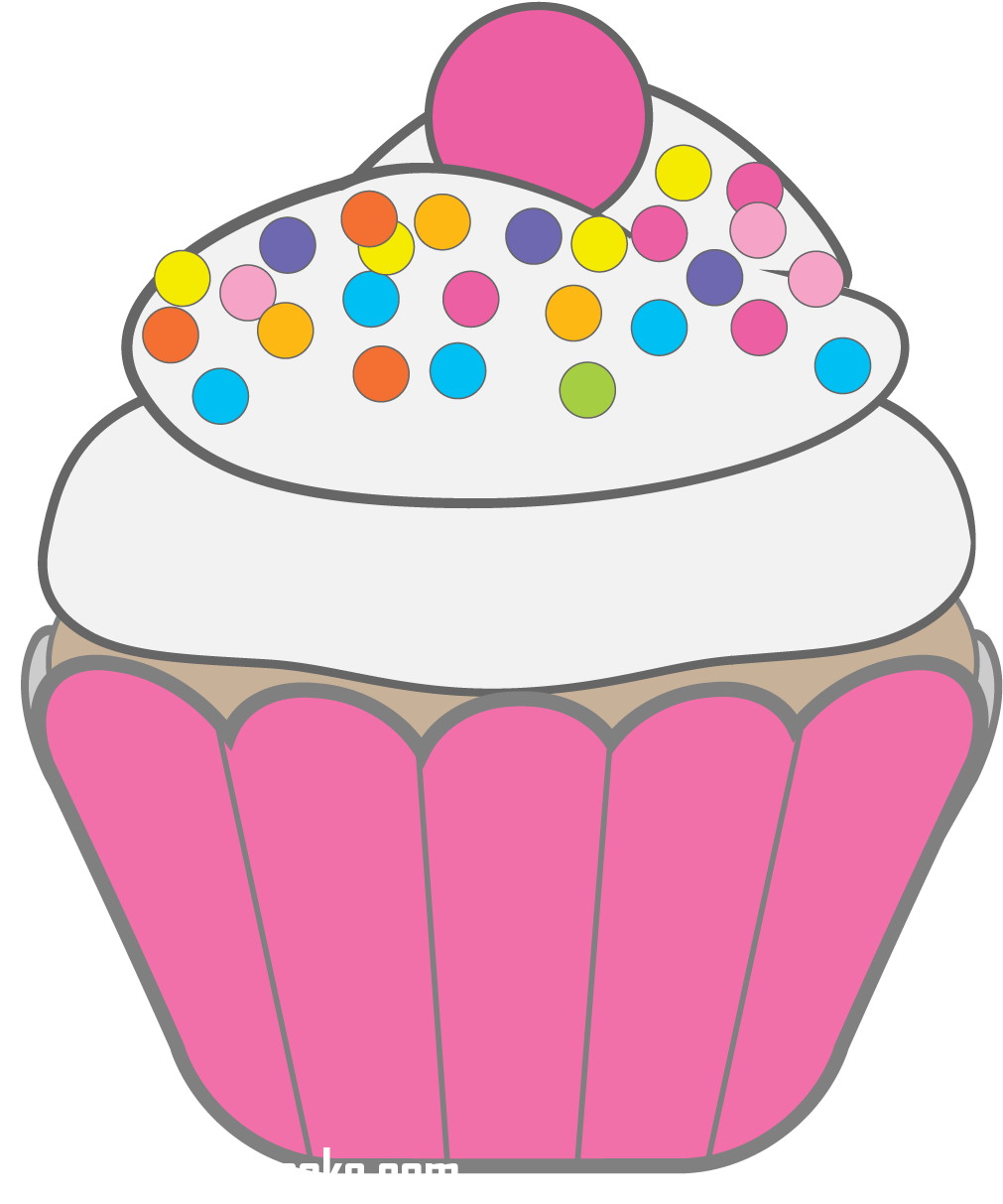 Banner Freeuse Stock Happy Birthday Free On Dumielauxepices - Vanilla Cupcake Clip Art - Png Download (1050x1274), Png Download