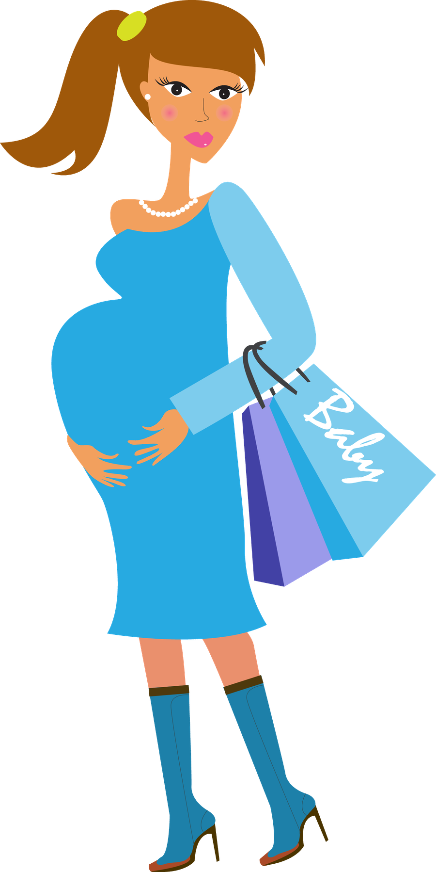 Say Hello - Pregnancy Clipart (900x1798), Png Download