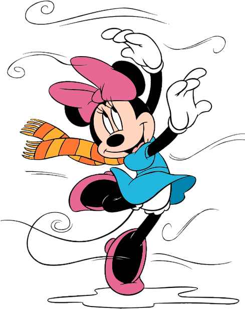 Disney Winter Season Clip Art Galore Minnie - Minnie Mouse - Png Download (488x650), Png Download
