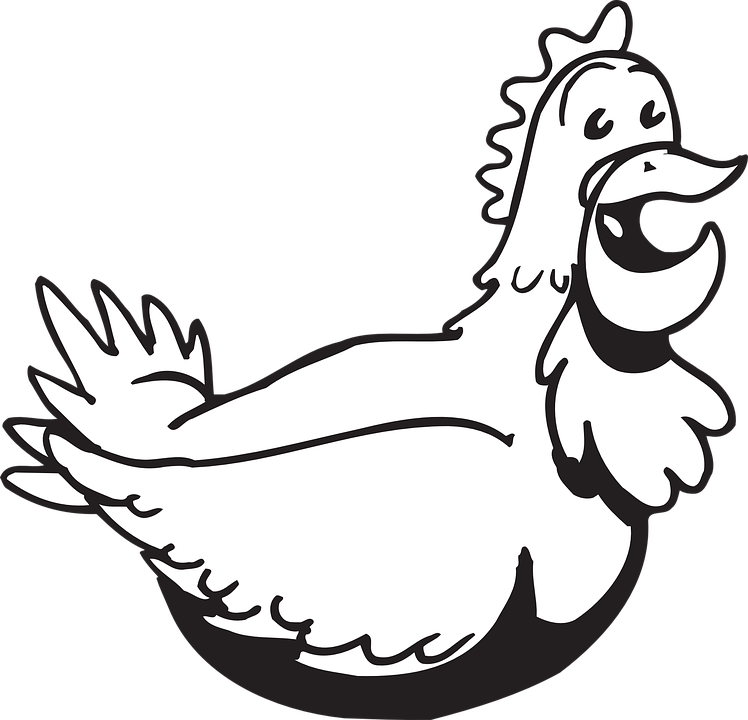 White Chicken Cliparts 4, Buy Clip Art - Black And White Chicken Cartoon Png Transparent Png (748x720), Png Download