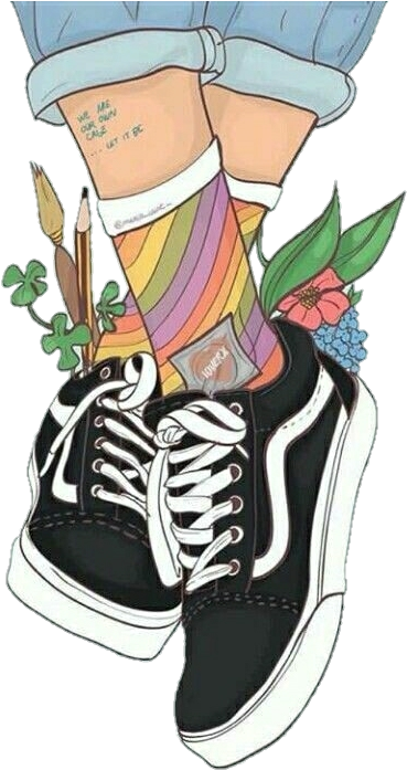 Shoes Vansshoes Vansoldskool Tumblr - Vans Art Clipart (720x707), Png Download