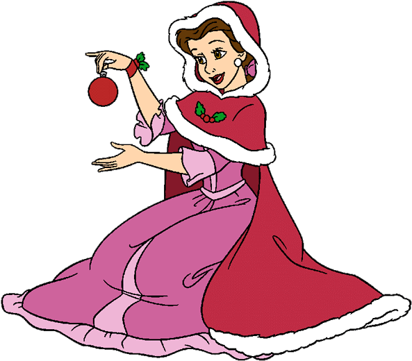 Disney Christmas Clip Art - Disney Belle Christmas Clipart - Png Download (600x544), Png Download
