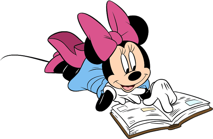 Disney Back To School Clip Art 2 Disney Clip Art Galore - Minnie Mouse Reading A Book - Png Download (700x475), Png Download
