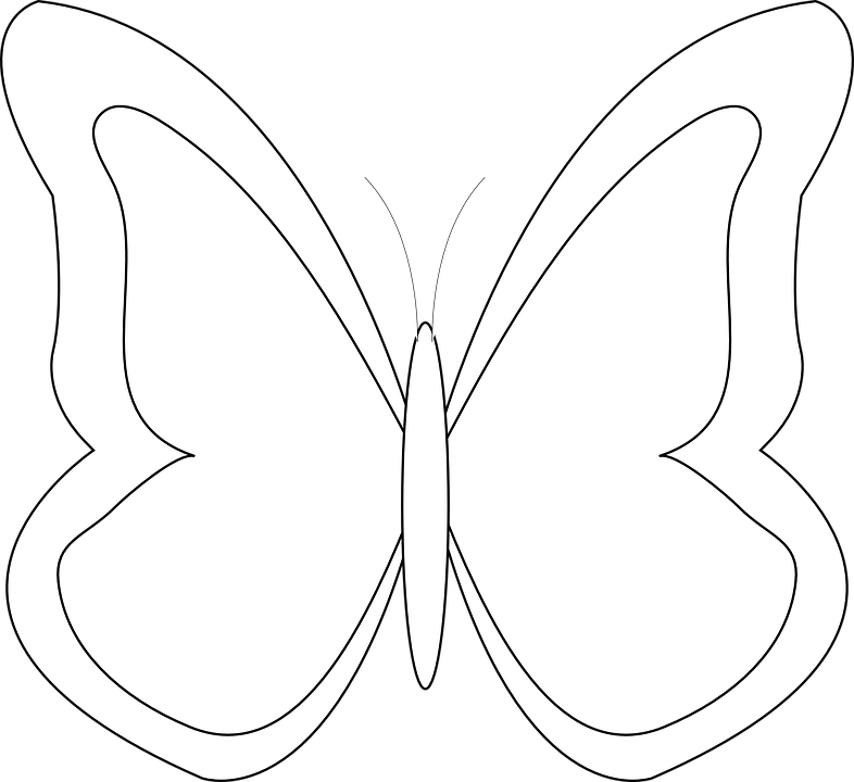 Butterfly Outlines 4, Buy Clip Art - Imagenes De Contorno De Mariposa - Png Download (786x720), Png Download