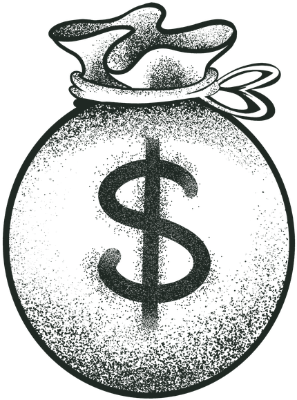 Money Bag Picture 28, Buy Clip Art - Money Bag Black And Transparent - Png Download (600x720), Png Download