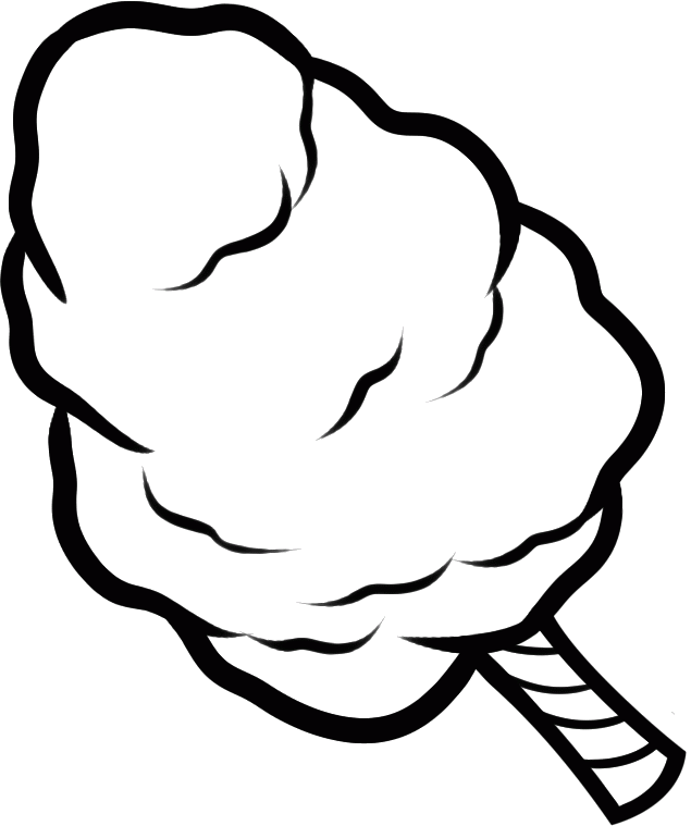 Cotton Candy Clipart Cotton Logo - Colouring In Page Transparent - Png Download (635x759), Png Download