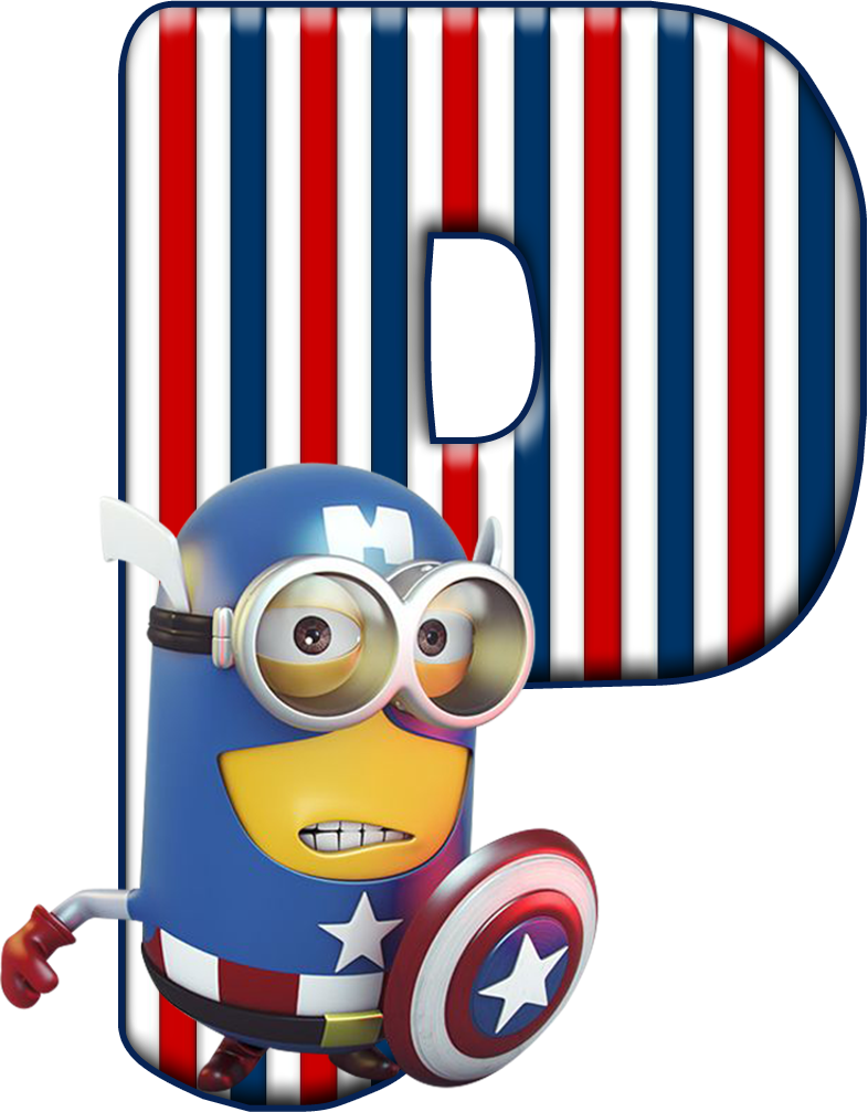 Minions "abc" - Minion Superhero Captain America Clipart (786x1007), Png Download