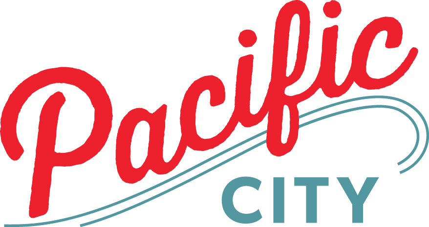 Pacific City Huntington Beach Logo Clipart (878x466), Png Download