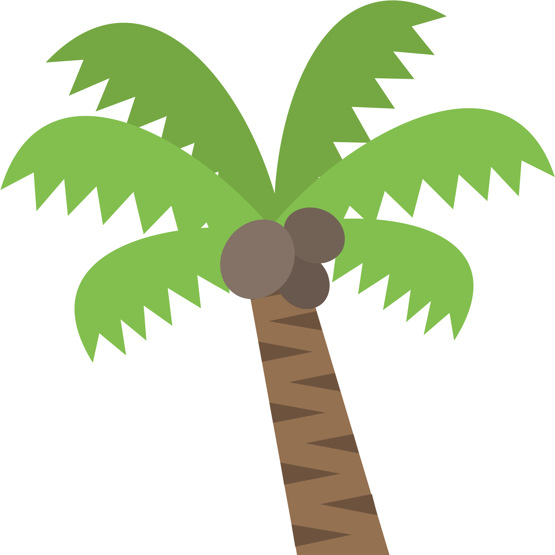 Palm Tree Cartoon 22, Buy Clip Art - Palm Tree Emoji - Png Download (2000x2000), Png Download