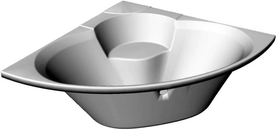 Corner Bathtub 3d View - Bowl Clipart (979x470), Png Download